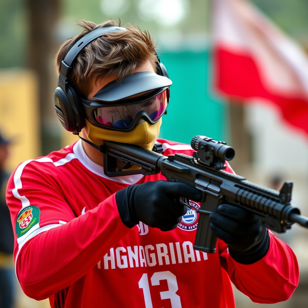 Counter Strike profi játékos akció közben, magyar csapat mezében